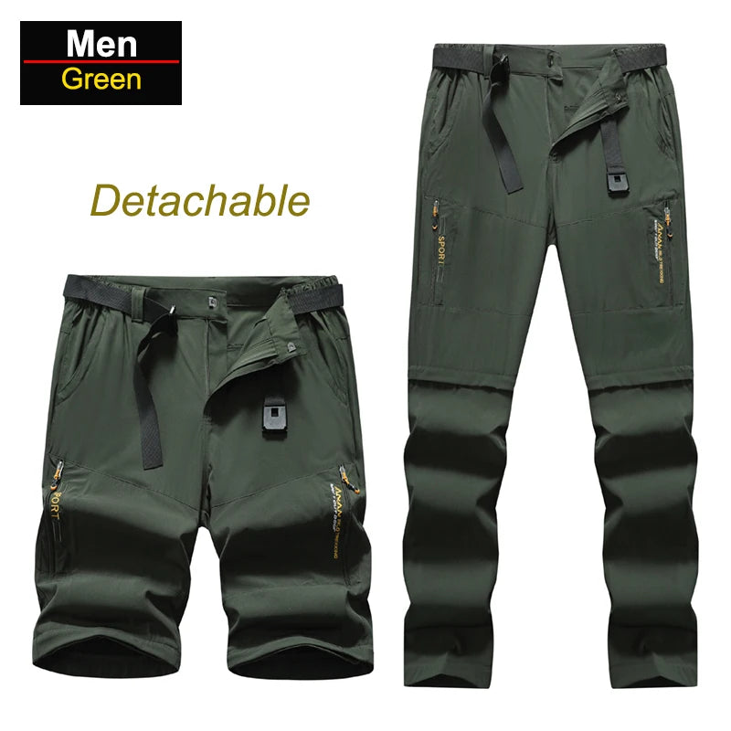 Men's Convertible Quick Dry Hiking Pants with Detachable Legs