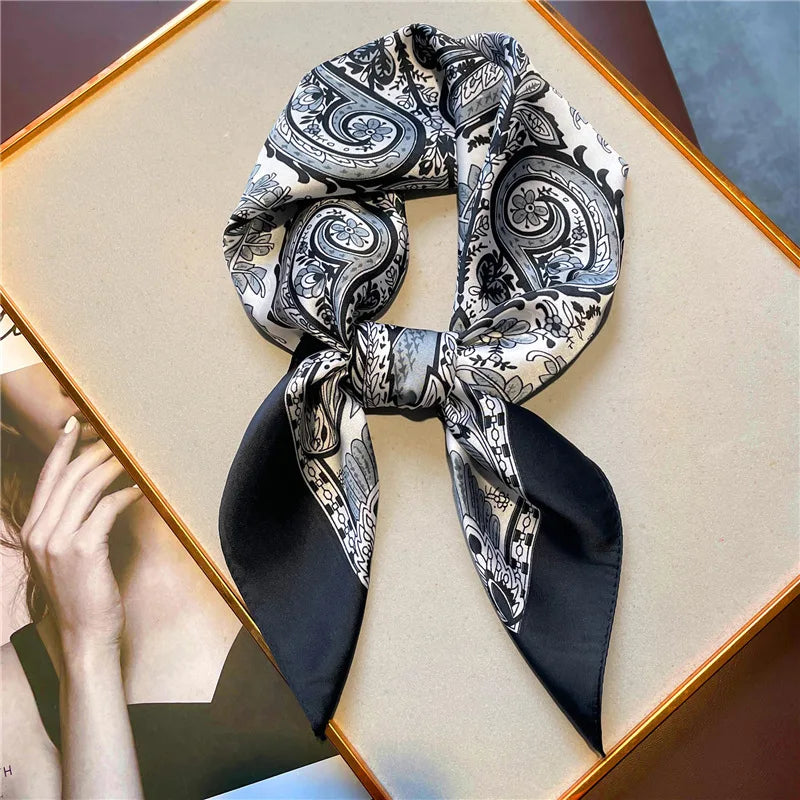 Patterned Square Scarf with Paisley and Houndstooth Style Options
