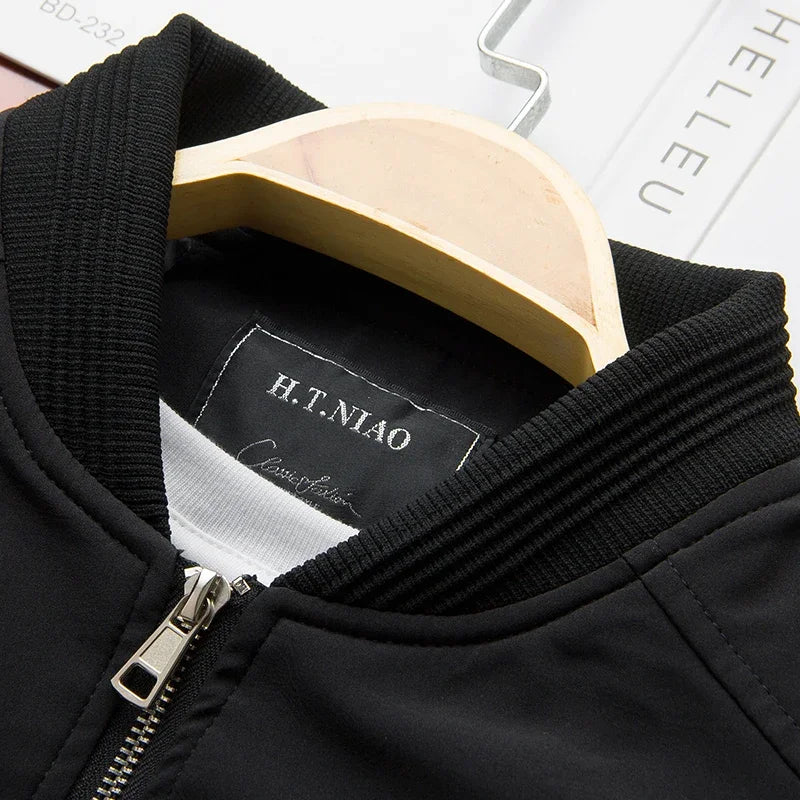 Long Sleeve Casual Streetwear Jacket with Front Closure and Pockets