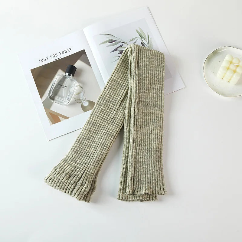 Long Dance Leg Warmers with Ribbed Knit Texture