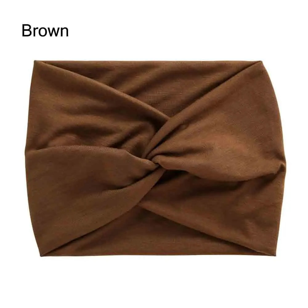 Wide Twist Front Fabric Headband in Solid and Printed Styles