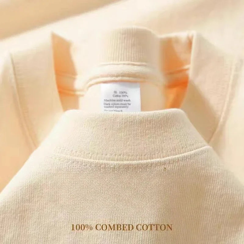 Men’s Heavyweight Cotton Crew-Neck T-Shirt with Relaxed Short-Sleeve Cut