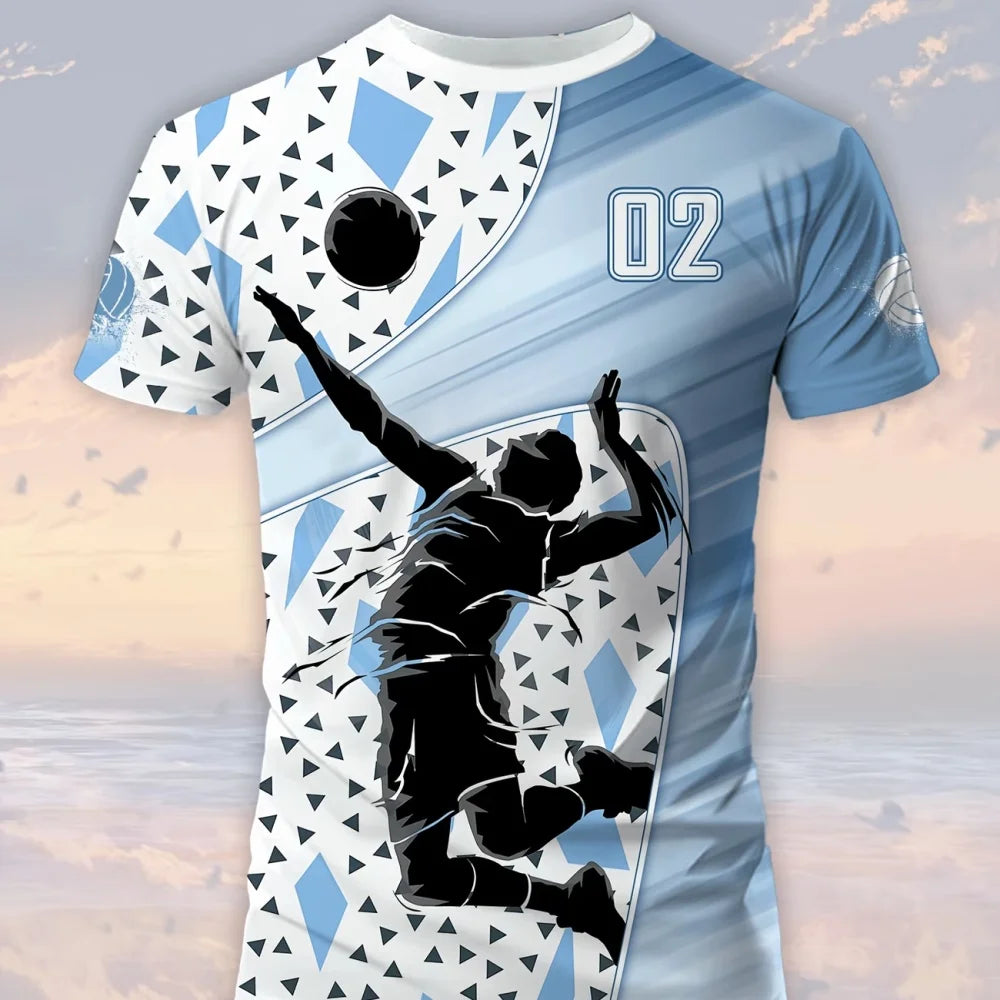 Volleyball Graphic Short Sleeve T-shirt For Sports Outfits