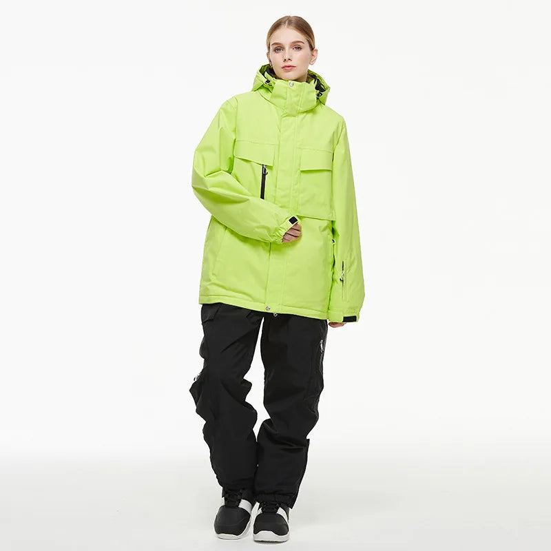 Hooded Ski Jacket and Pants Clothing Set with Style Options
