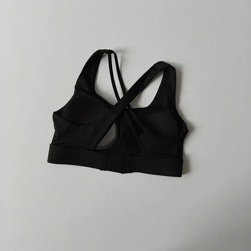 Women's Front Zip Keyhole Racerback Sports Bra