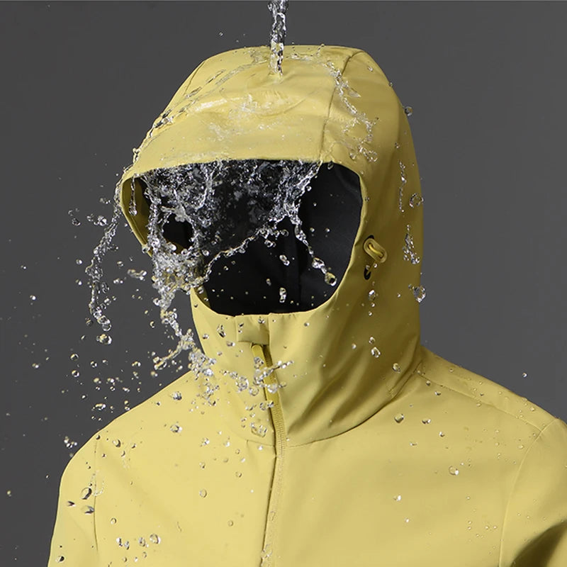 Hooded Long Sleeve Full Zip Outdoor Hiking Jacket with Pockets