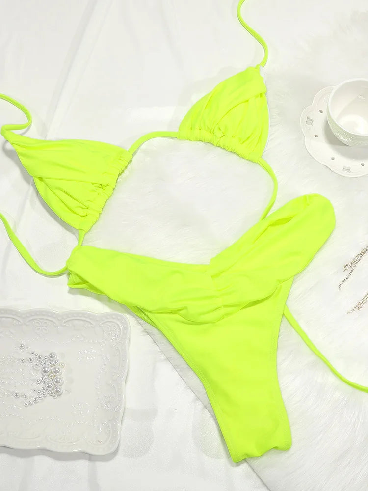 Ruched Triangle Bikini