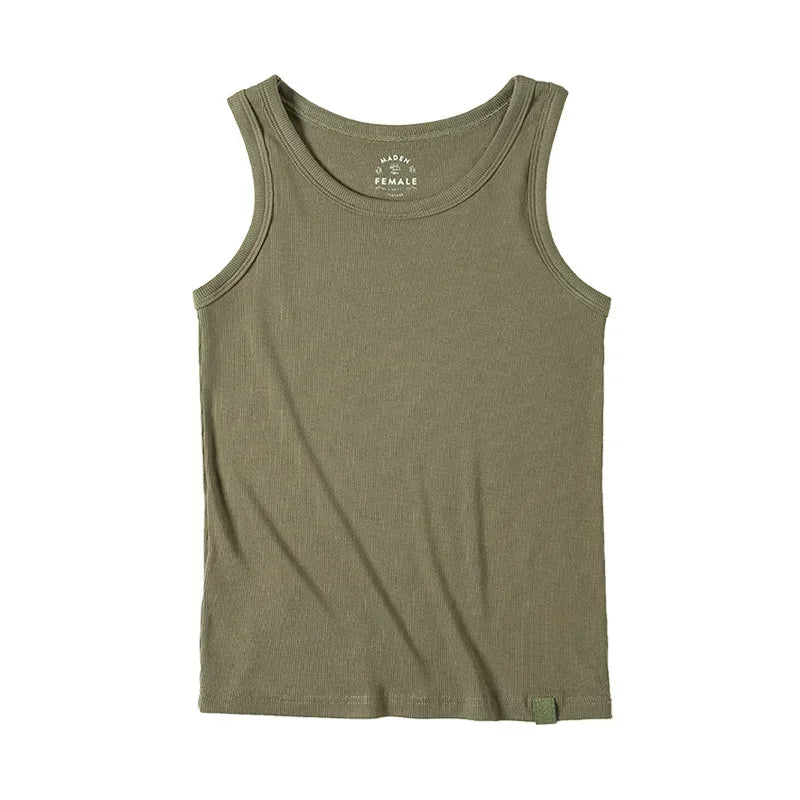 Women's V-Neck Knit Tank Top with Sleeveless Design and Simple Shape