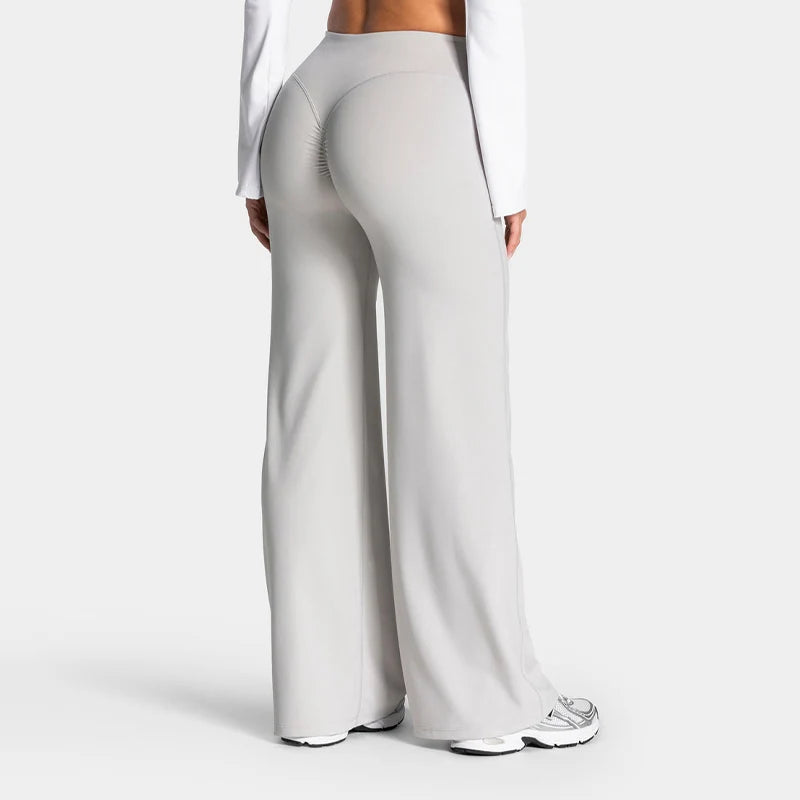 Women's Wide Leg Scrunch Yoga Pants For Workout Outfits