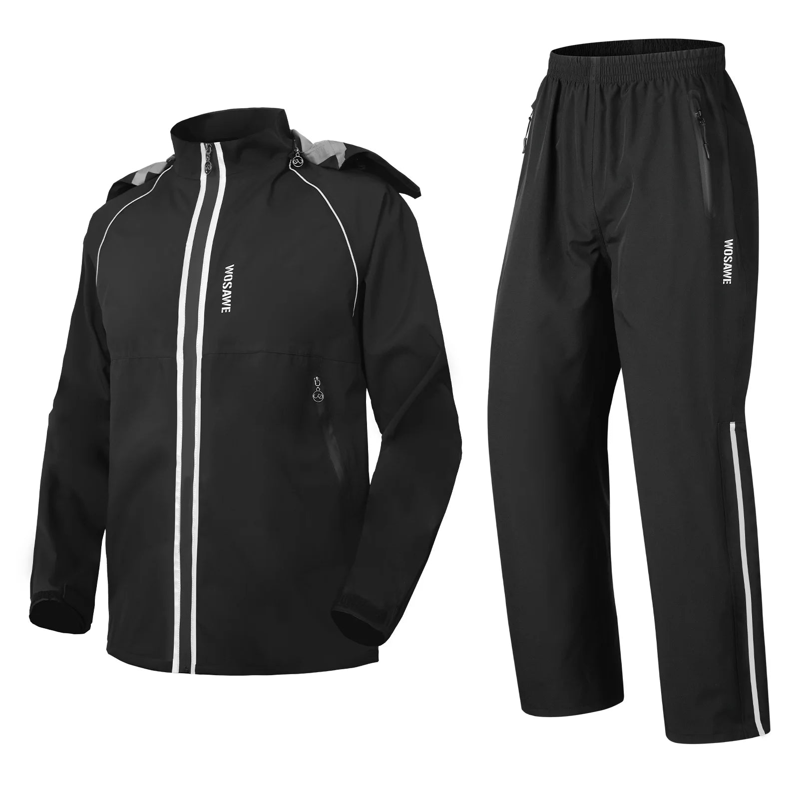 Outdoor Hooded Jacket and Trouser Clothing Set with Style Options