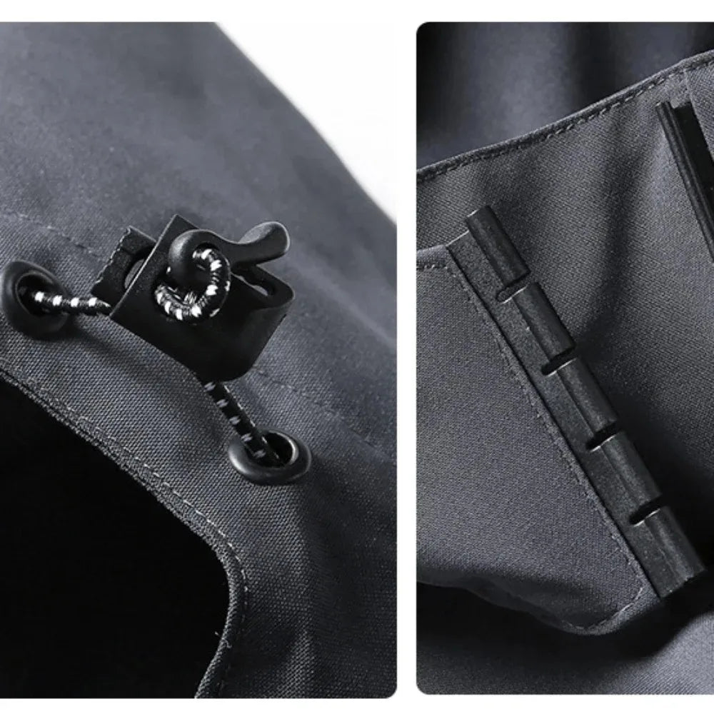 Men's Loose Long-Sleeve Hooded Zip-Front Jacket for Casual Everyday Outdoor Layered Outfits