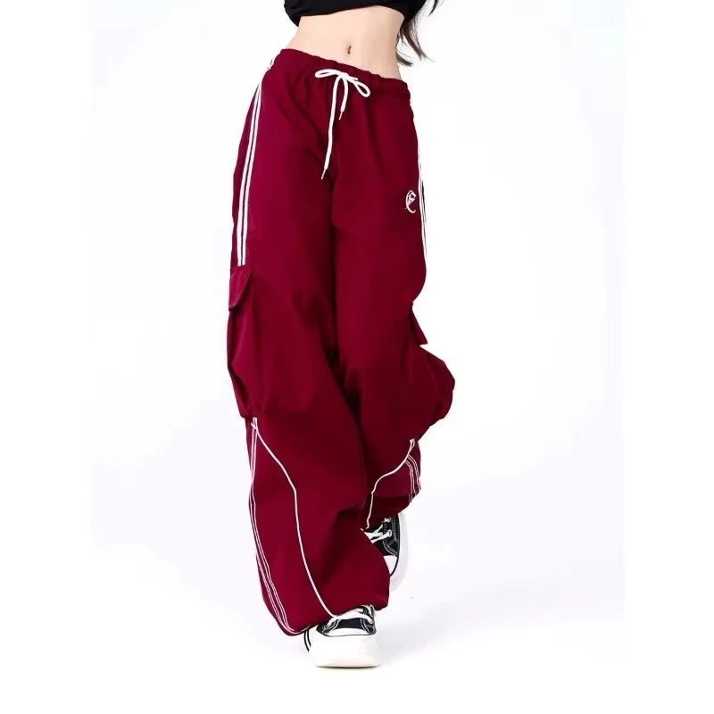 Full Length Wide Leg Casual Cargo Pants with Pockets