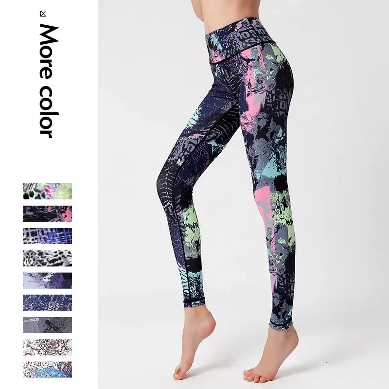Women's Printed High-Waist Workout Leggings