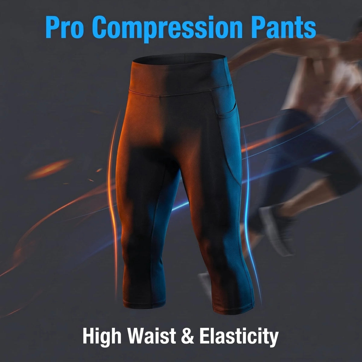 Men's Cropped Training Leggings for Gym and Running