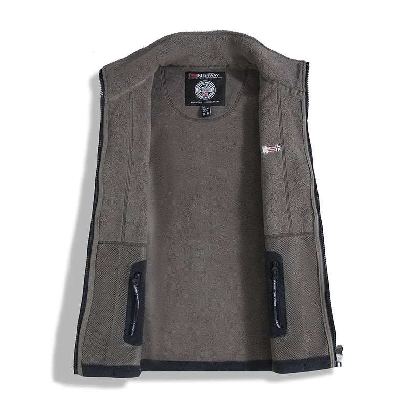 Men's Stand Collar Fleece Zip Front Jacket