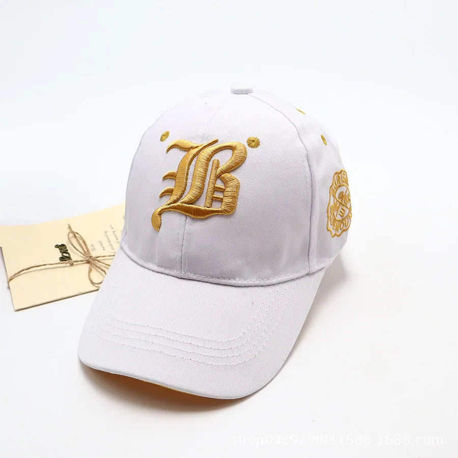 Letter Embroidered Baseball Cap with Decorative Side Motif