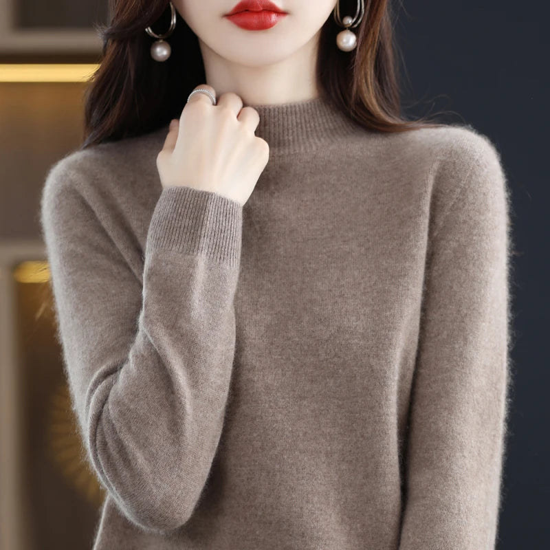 Women's Crew Neck Long Sleeve Sweater Casual Knit Layer