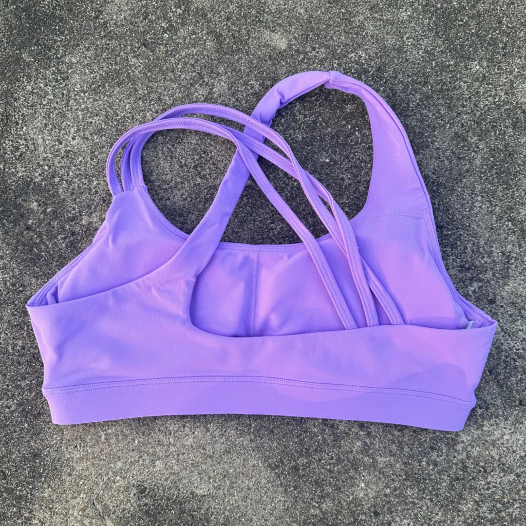 Women's Scoop Neck Multi Strap Cross Back Sports Bra