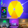 Remote LED Honeycomb Smart Modular Triangle Wall Sconces Music Sync DIY Gaming Wall Panels RGBIC Quantum Night Lights Room Decor