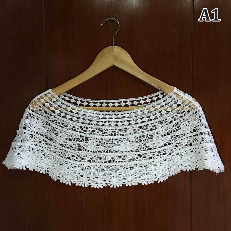 Crochet Floral Lace Capelet for Layering over Dresses and Tops