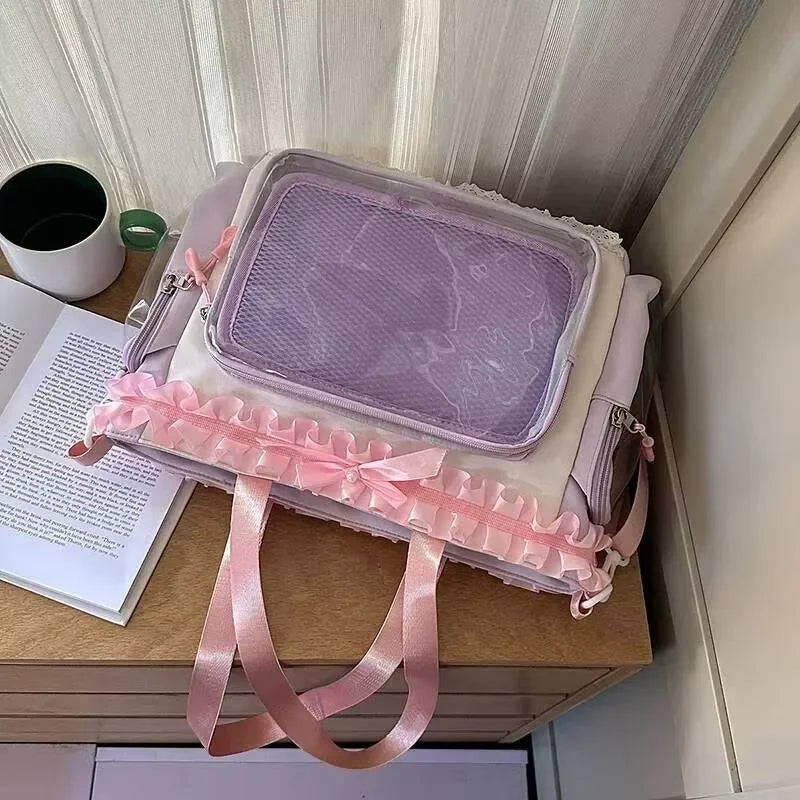 Decorative Display Tote Bag with Transparent Front Pocket