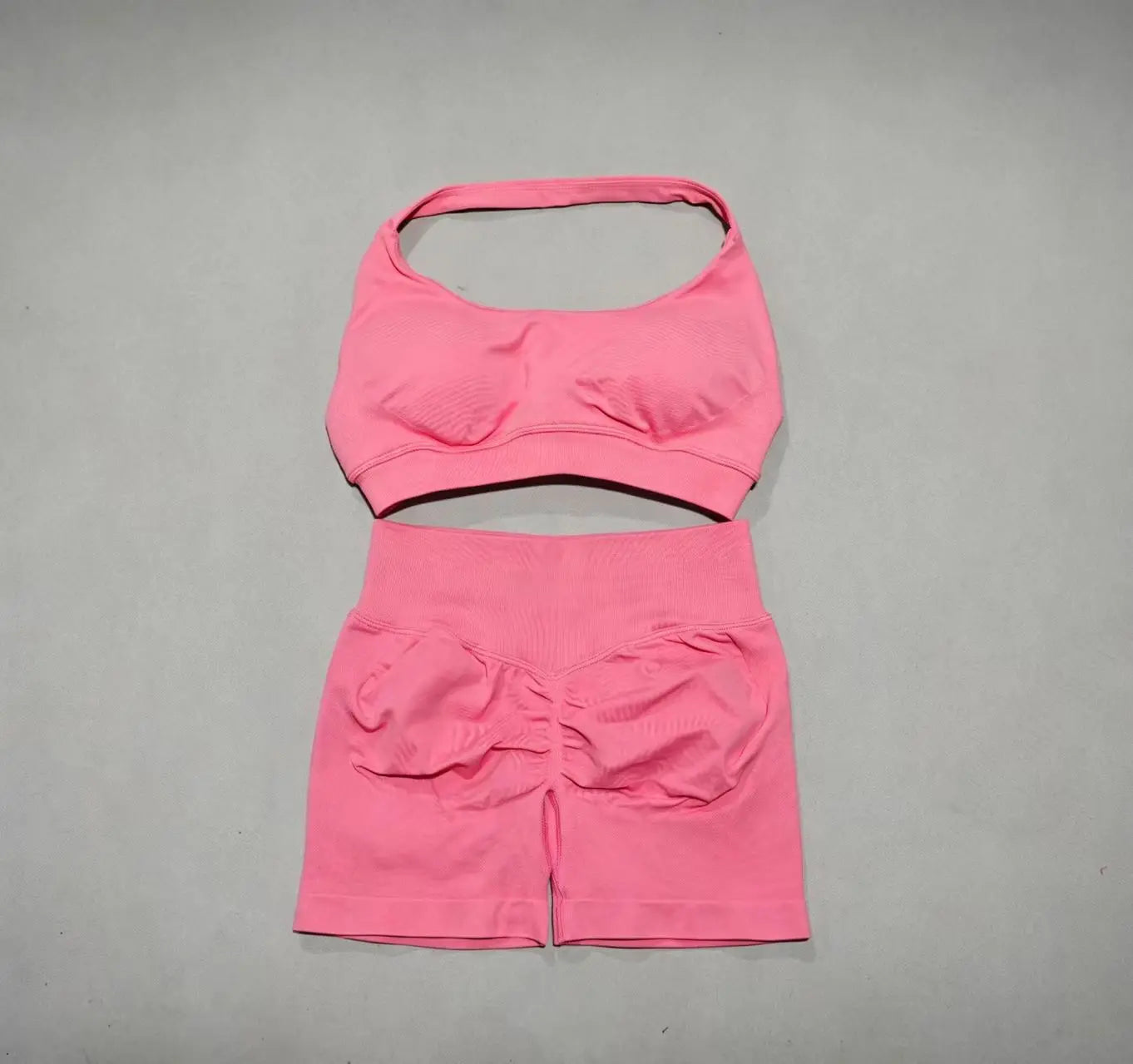Women's Twist Halter Bra And Shorts Yoga Set