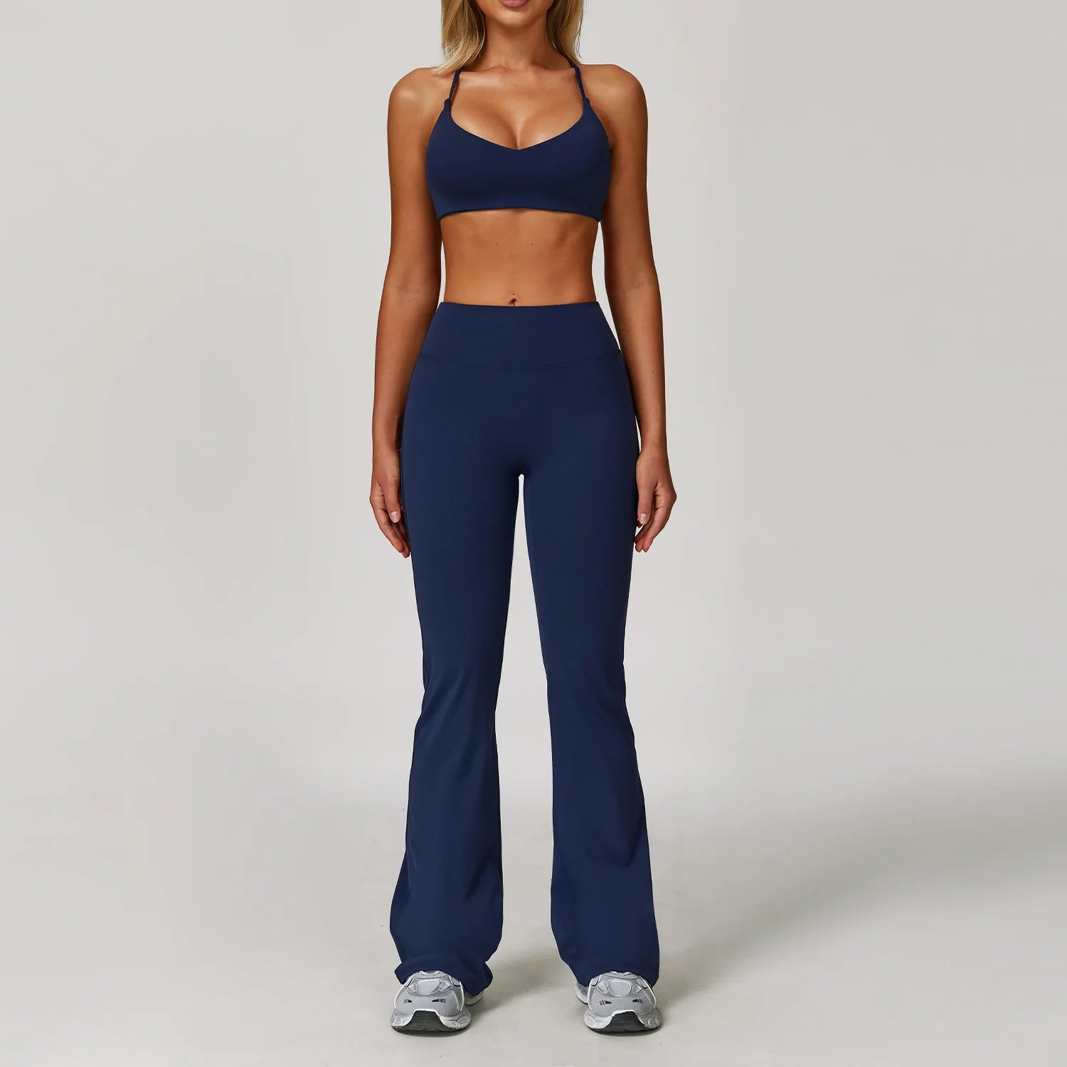 Women's Zip Layer Bra And Leggings Yoga Set