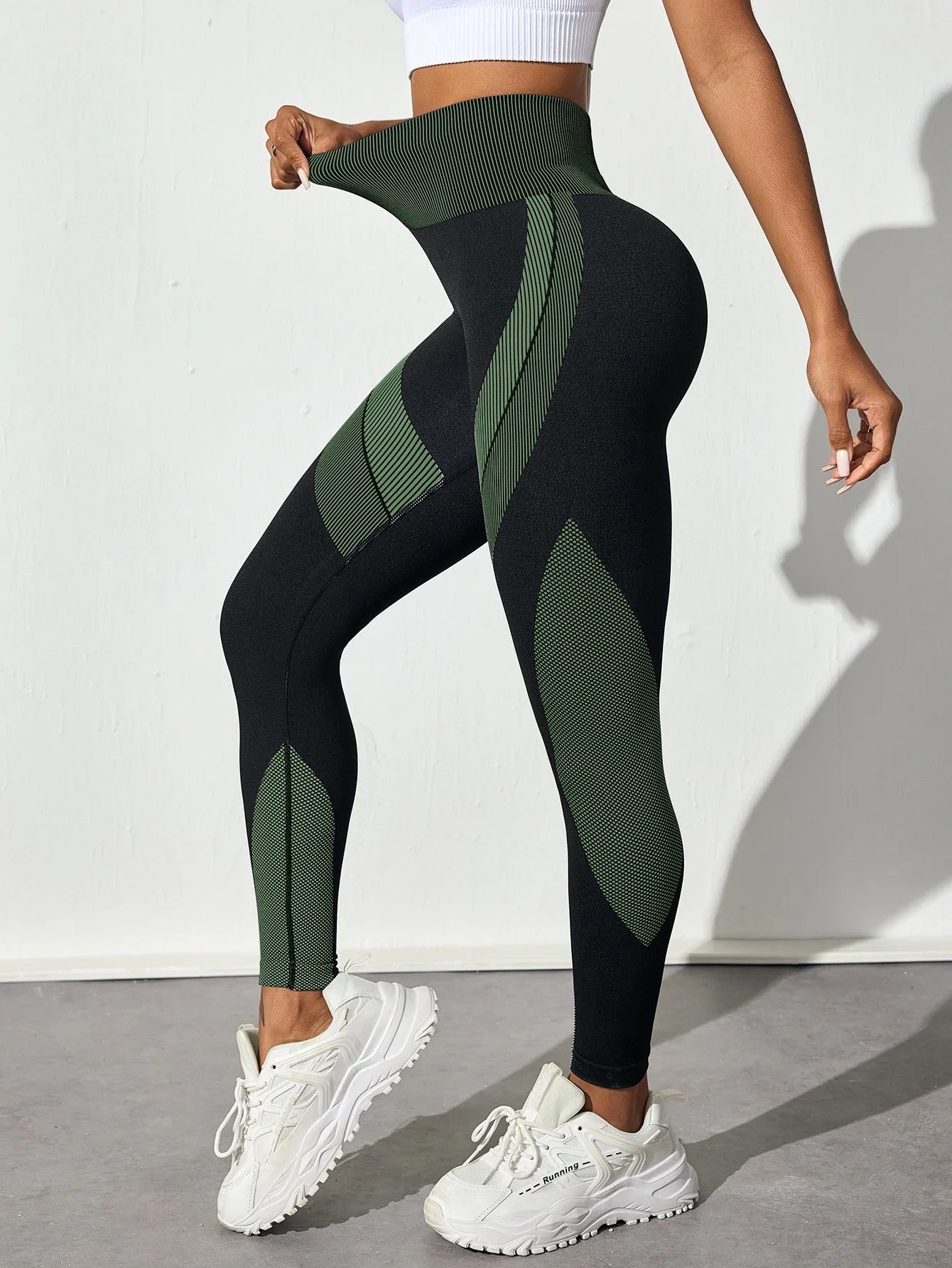 Women's Panelled Full Length Leggings For Workout Outfits