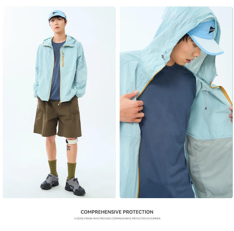 Lightweight Hooded Hiking Windbreaker Jacket for Trail Wear