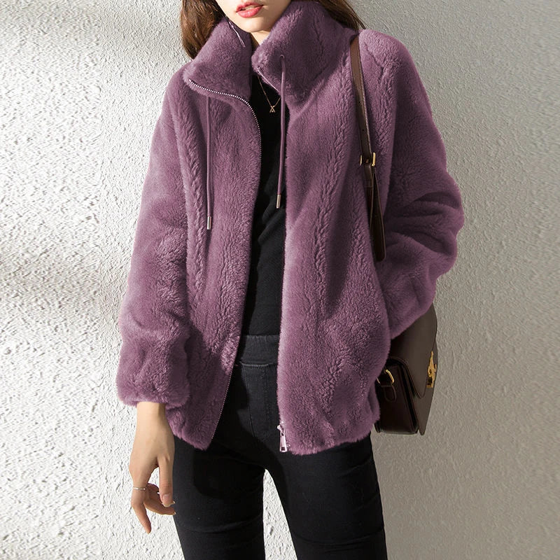 Long Sleeve Casual Front Closure Streetwear Jacket for Layering
