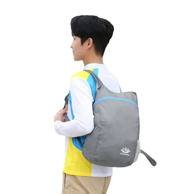 Foldable Backpack with Front Pocket and Side Bottle Pockets