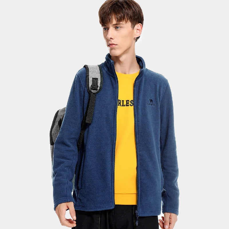 Long Sleeve Full Zip Fleece Outdoor Jacket with Pockets