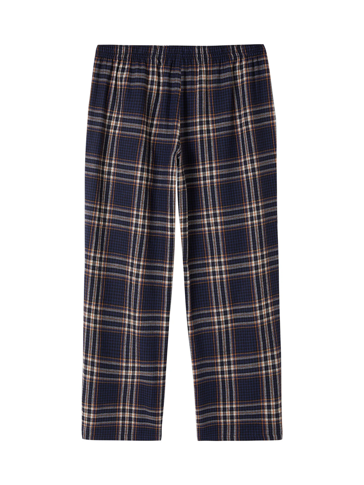 Men's Plaid Elastic Waist Pocket Straight Leg Pajama Lounge Pants