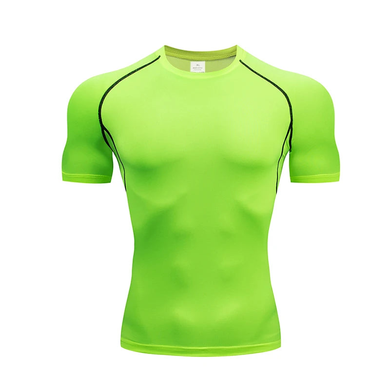 Fitted Crew Neck Short Sleeve Compression T Shirt