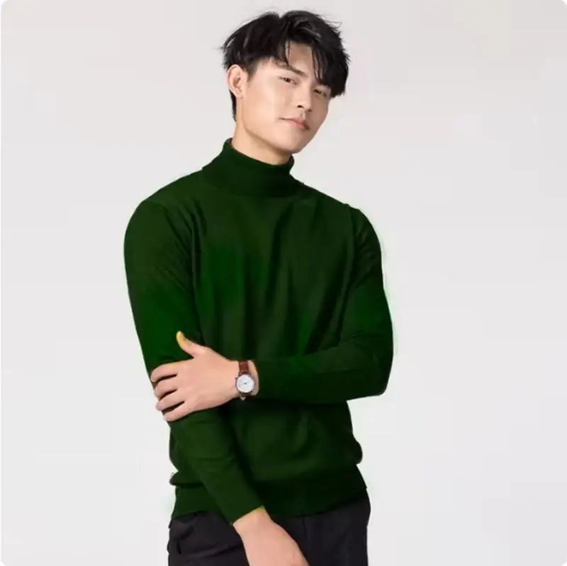 Men's Turtleneck Long Sleeve Knit Sweater