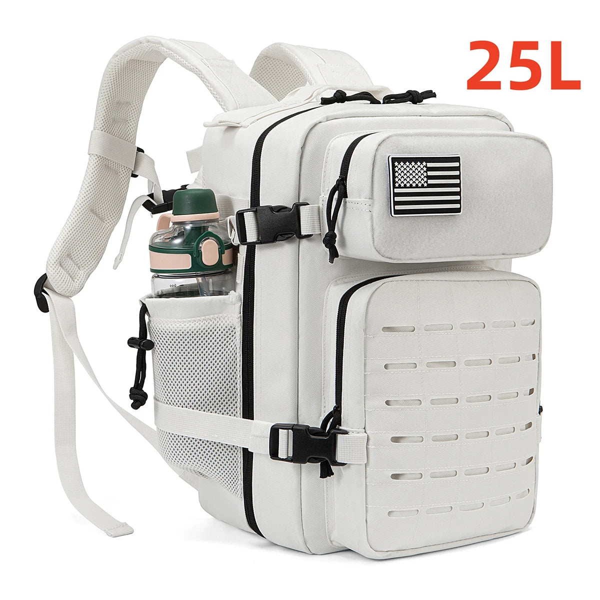 Tactical Backpack with Front Webbing and Separate Size-Labelled Colour Options