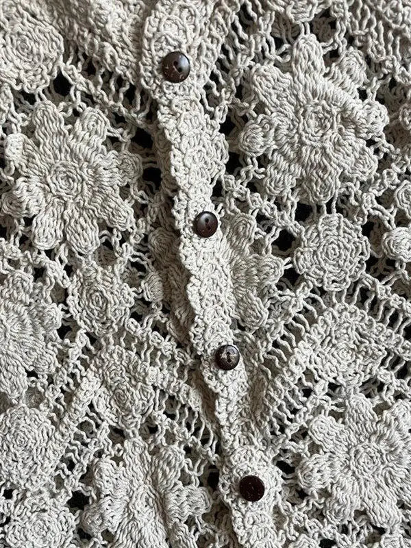 Women's Floral Open Knit Sleeveless Vest Casual Knit Layer