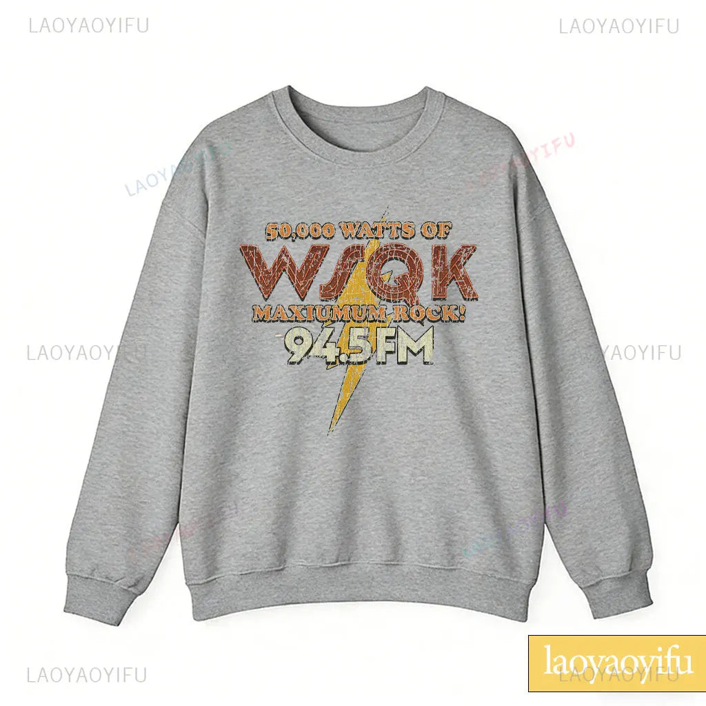 Radio Graphic Long Sleeve Pullover Casual Sweatshirt for Layering