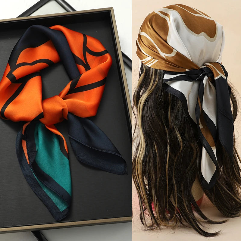 Floral Print Large Square Scarf for Draped Wrap Styling