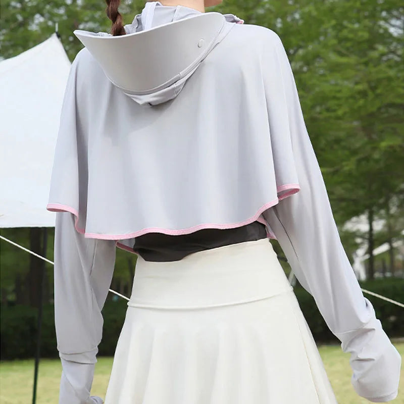 Cropped Zip Hooded Jacket for Layering over Outfits