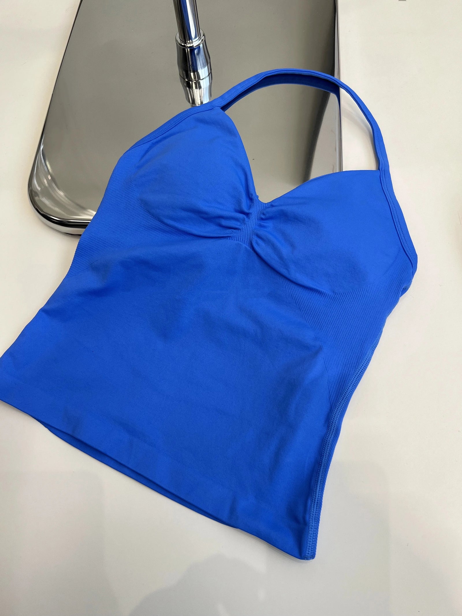 Women's V Neck Strappy Longline Tank Top For Workout Outfits