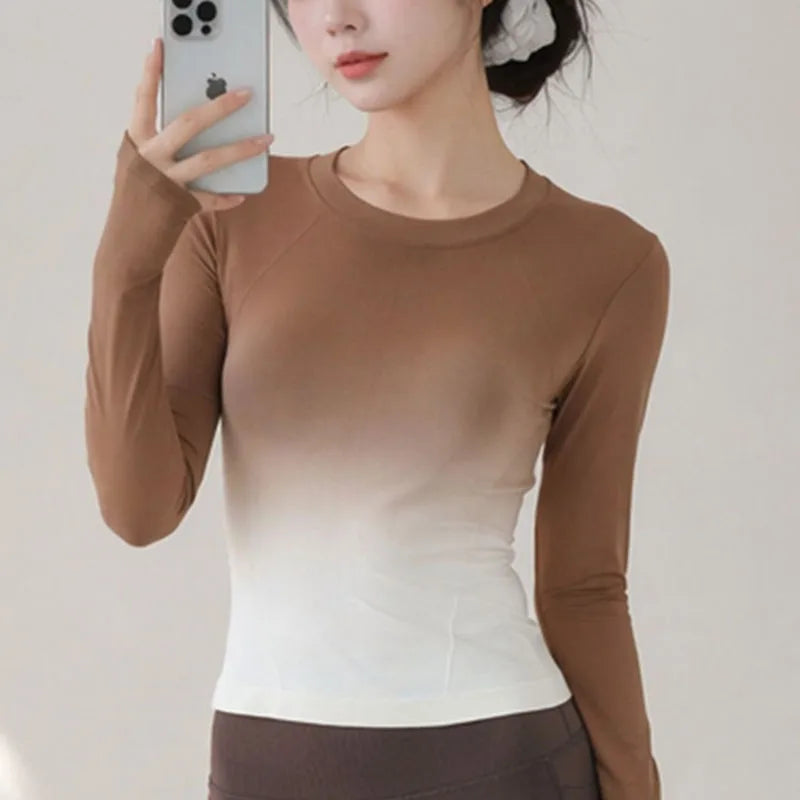 Women's Long-Sleeve Crewneck Workout Top