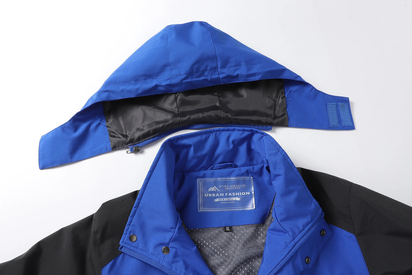 Men's Hooded Contrast Panel Hiking Jacket