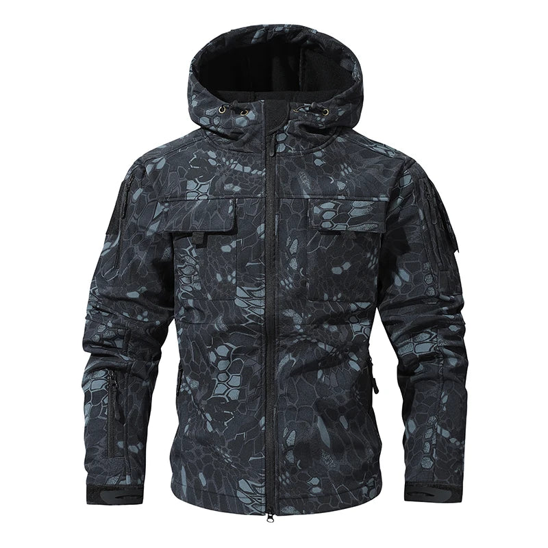 Men's Hooded Camouflage Softshell Jacket