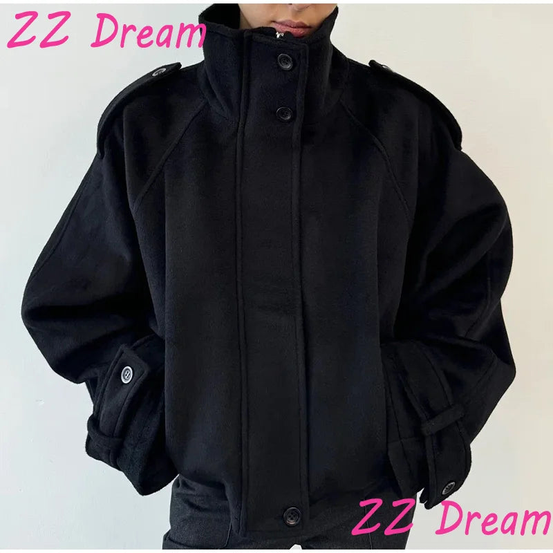 Women's Stand-Collar Button-Front Jacket