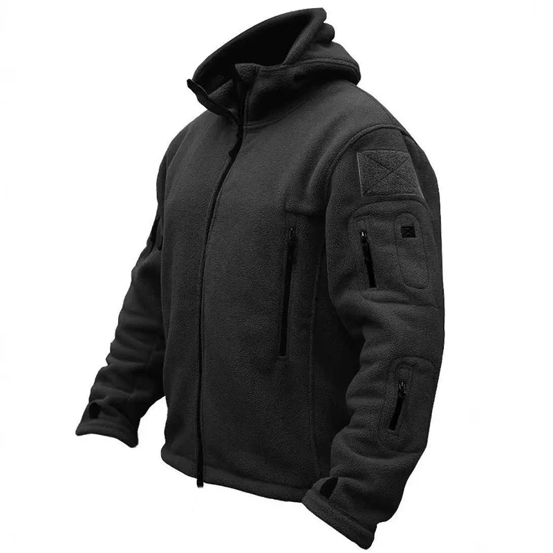 Hooded Fleece Long Sleeve Quarter Zip Outdoor Pullover with Pockets