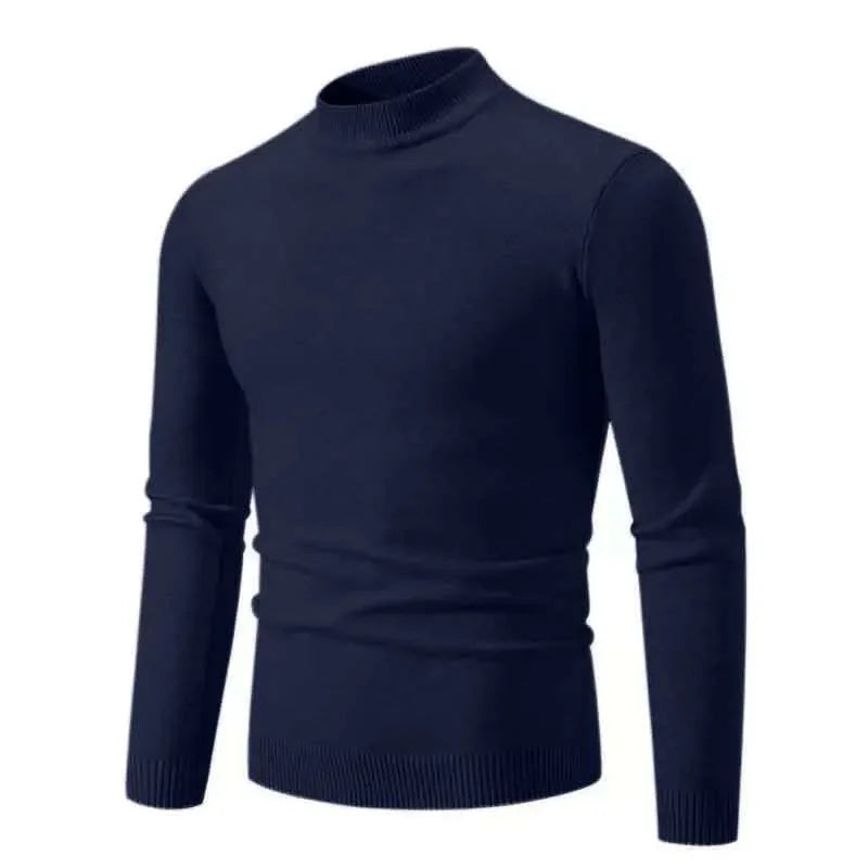 Men's Mock Neck Long Sleeve Knit Sweater