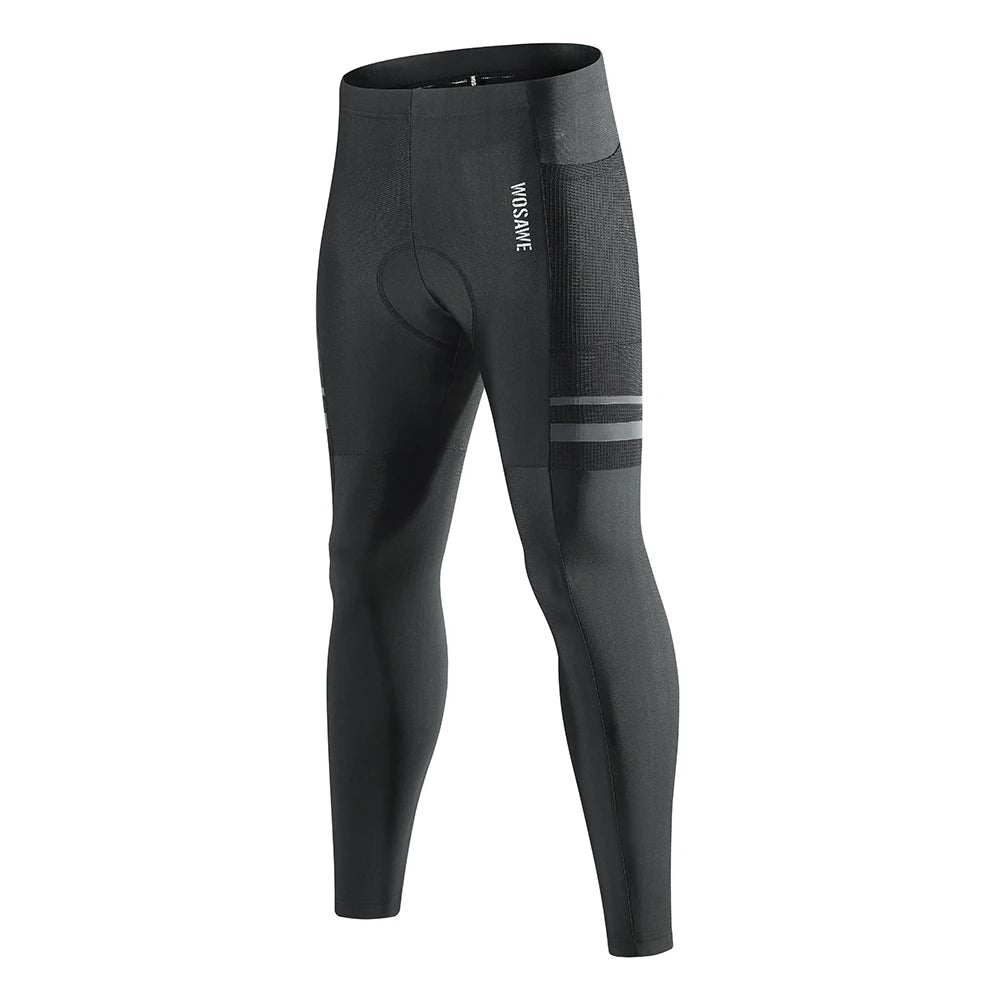 Men's Padded Cycling Leggings with Long Legs and Panelled Construction
