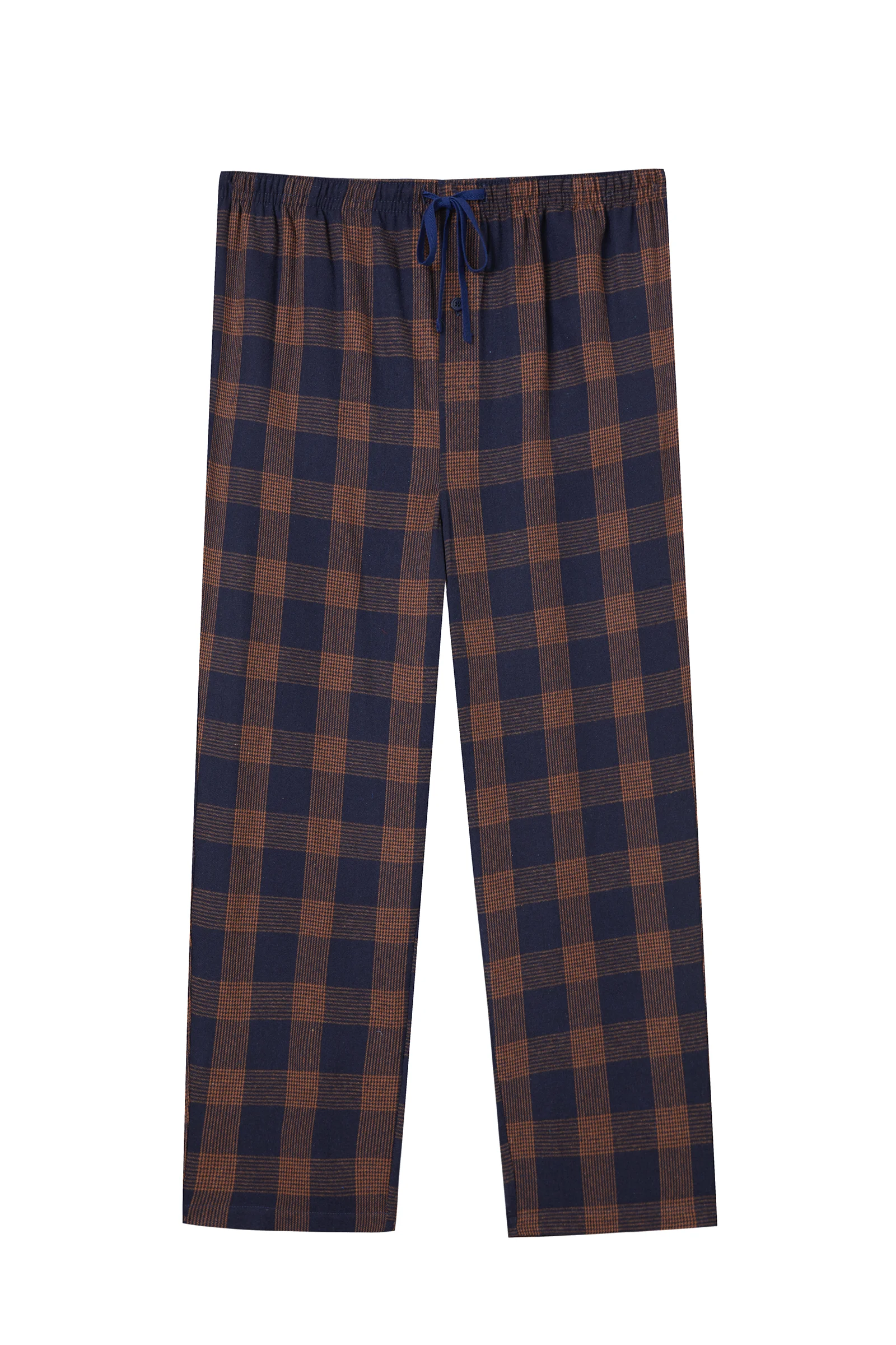 Men's Plaid Elastic Waist Pocket Straight Leg Pajama Lounge Pants
