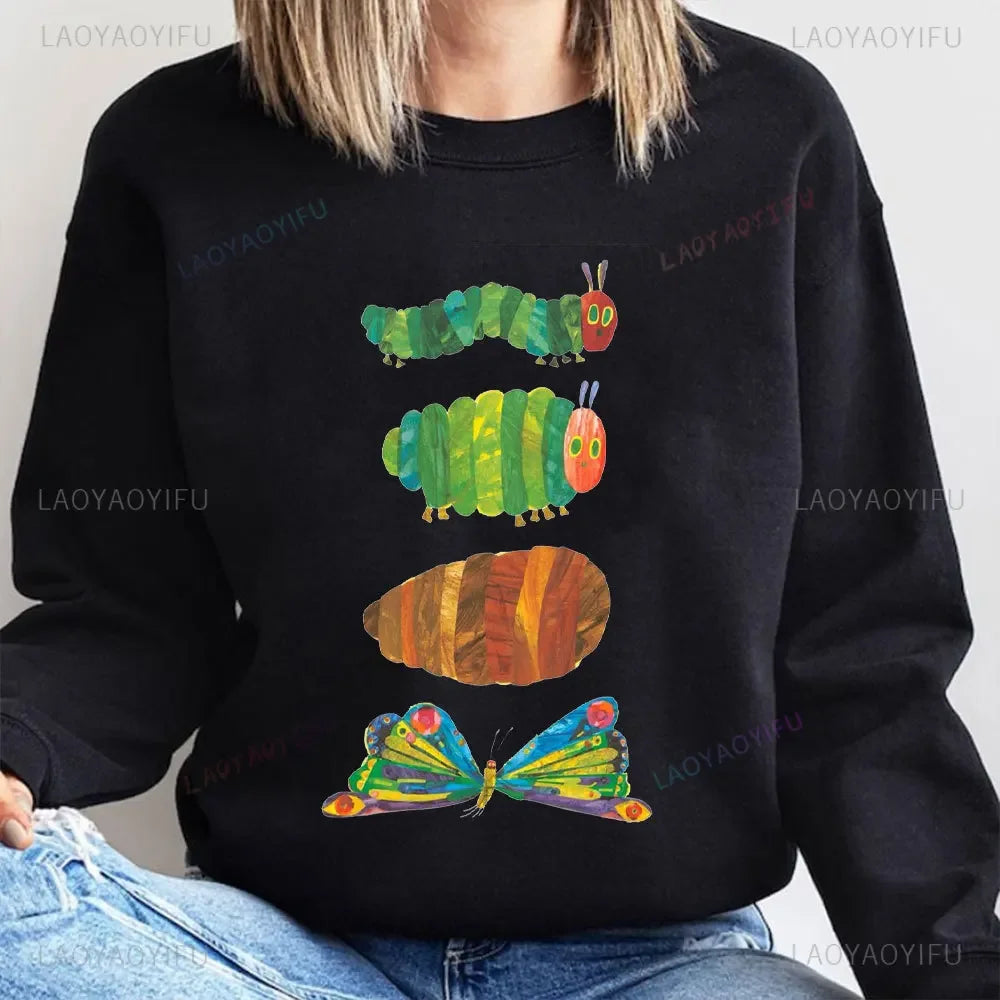Caterpillar Graphic Long Sleeve Pullover Casual Sweatshirt for Layering